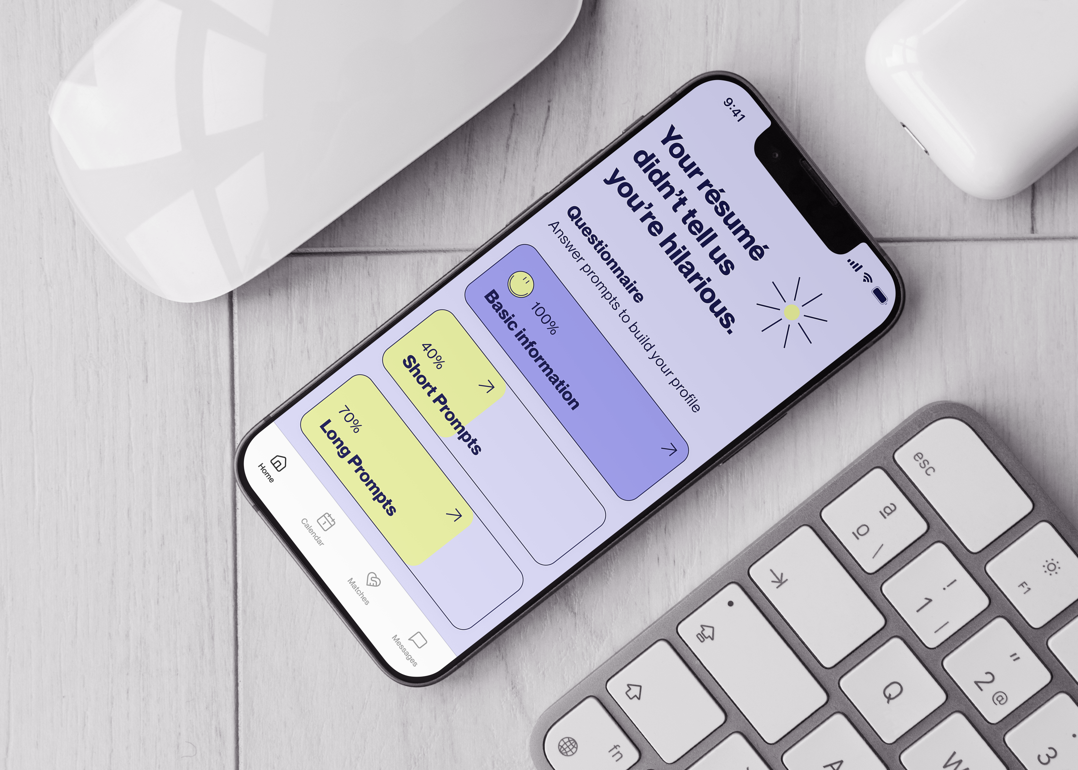 Colab questionnaire on a phone: Your résumé didn't tell us you're hilarious
